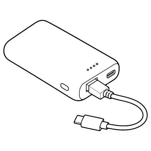 モバイルバッテリーのイラスト（線画）