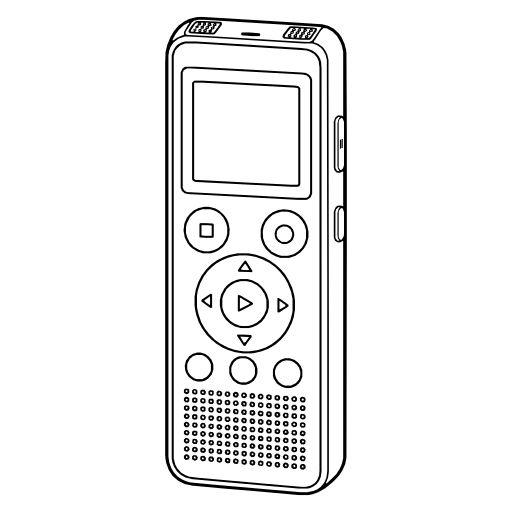 ICレコーダーのイラスト（線画）