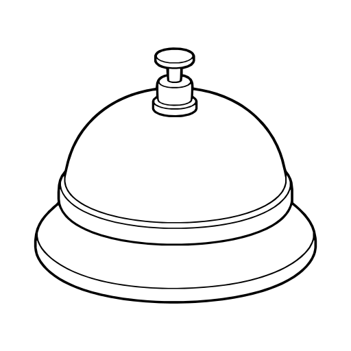 卓上ベルのイラスト（線画）