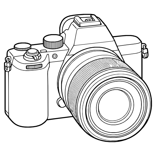 デジタルカメラのイラスト（線画）