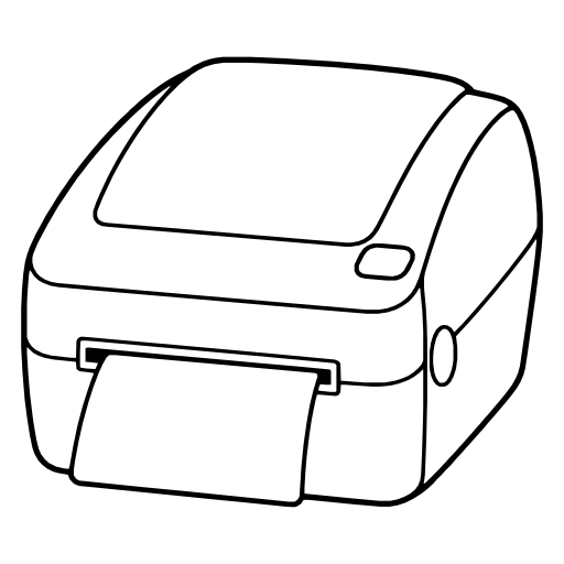 Label printer illustration (Simple style)