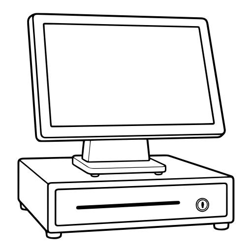 POSレジのイラスト（線画）