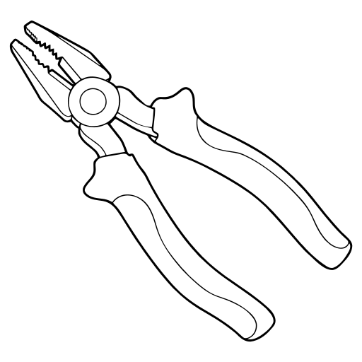ペンチのイラスト（線画）