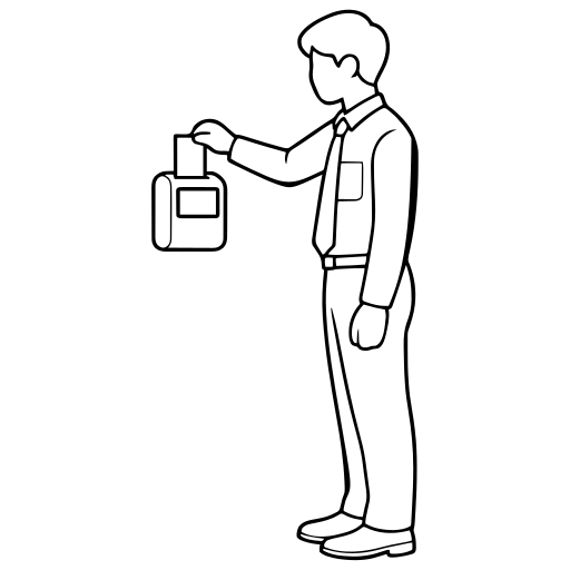 タイムカードを打刻するのイラスト（シンプル）