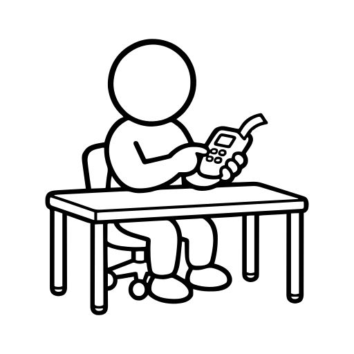 ラベルライターを操作するのイラスト（丸みのあるデフォルメ）
