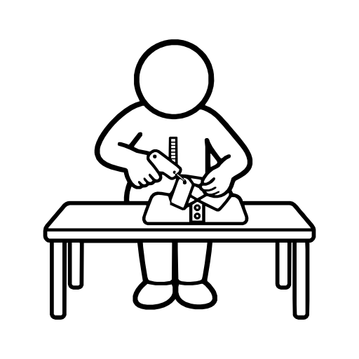 商品に値札を付けるのイラスト（丸みのあるデフォルメ）
