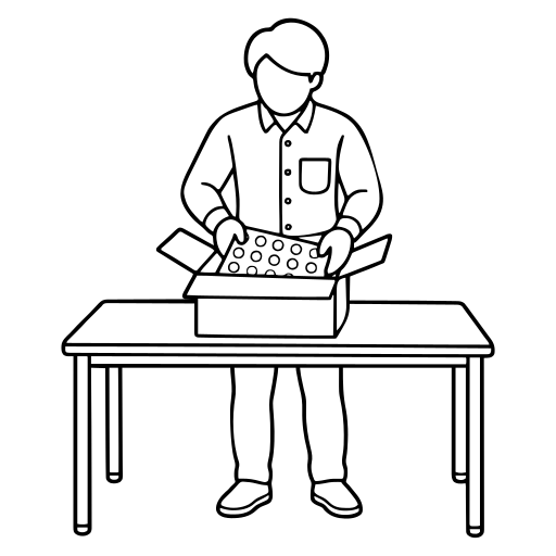 Adding cushioning to a box illustration (Simple style)