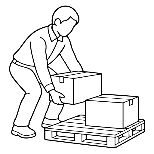 Stacking a box on a pallet illustration (Simple style)