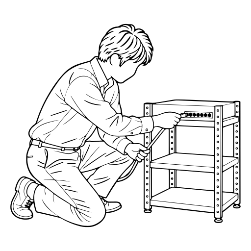 LANケーブルを接続するのイラスト（線画）
