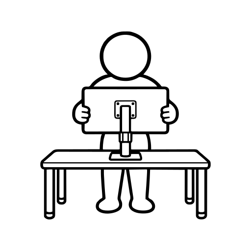 Adjusting monitor height illustration (Rounded style)