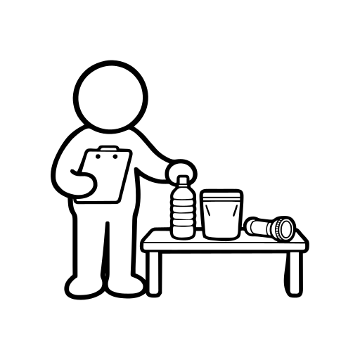 防災備蓄を確認するのイラスト（丸みのあるデフォルメ）