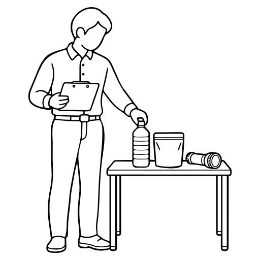 防災備蓄を確認するのイラスト（シンプル）