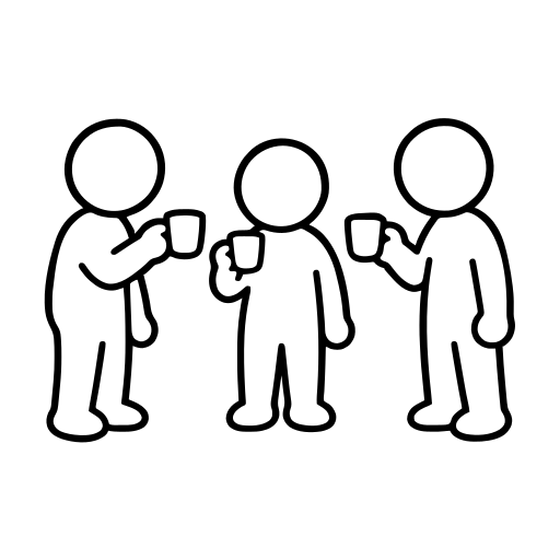 乾杯する職場の仲間3人のイラスト（丸みのあるデフォルメ）