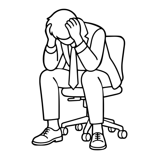 頭を抱える会社員のイラスト（シンプル）