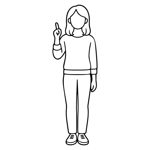指を立ててひらめく人のイラスト（シンプル）
