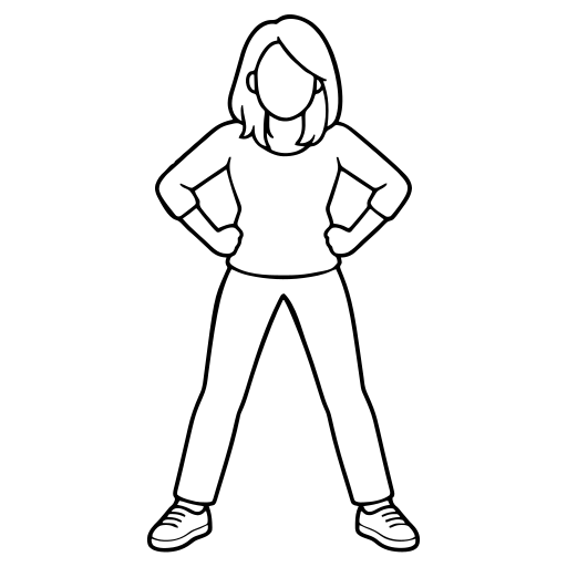 腰に手を当てて怒る人のイラスト（シンプル）