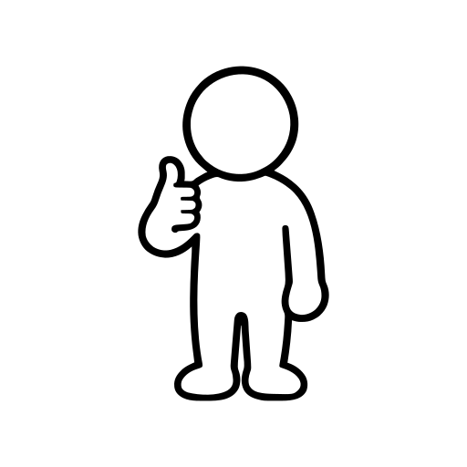 サムズアップする人のイラスト（丸みのあるデフォルメ）