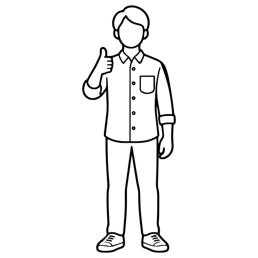 サムズアップする人のイラスト（シンプル）