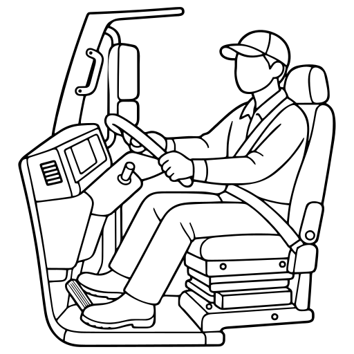 トラックを運転する人のイラスト（シンプル）
