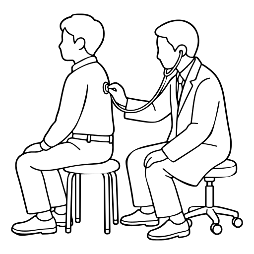 患者を診察する医師のイラスト（シンプル）