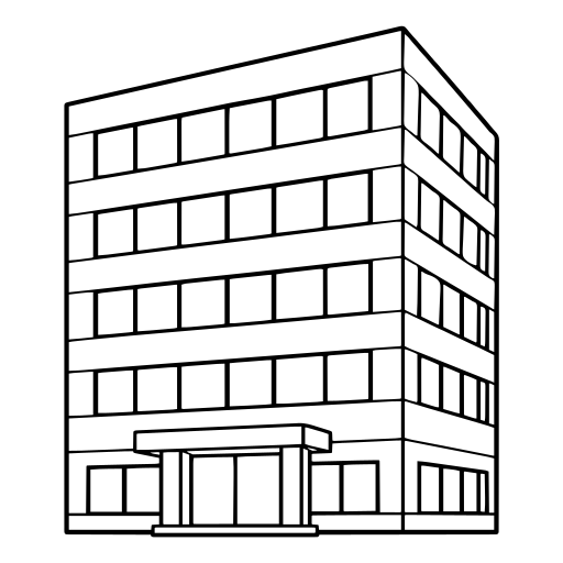 会社のオフィスビルのイラスト（シンプル）
