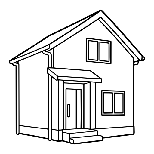 戸建て住宅のイラスト（シンプル）