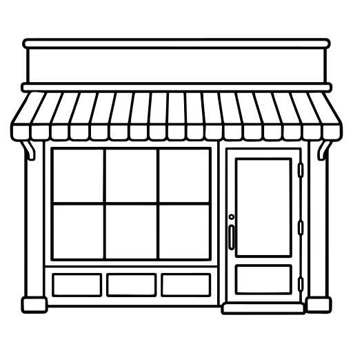 ひさしのある店舗のイラスト（シンプル）