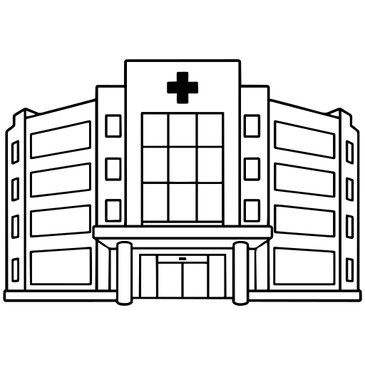 病院の建物のイラスト（シンプル）