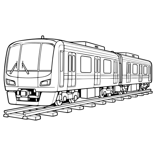 電車のイラスト（線画）