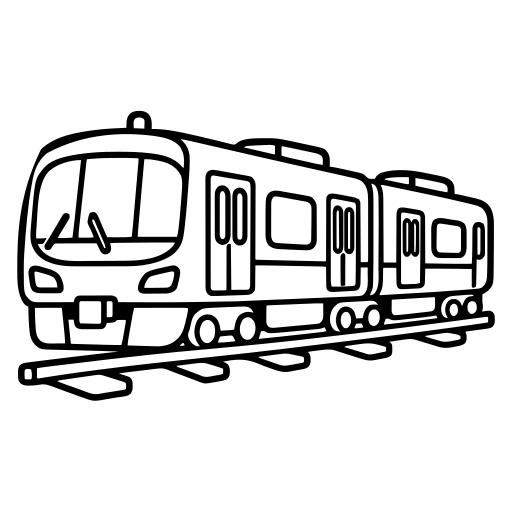 電車のイラスト（丸みのあるデフォルメ）