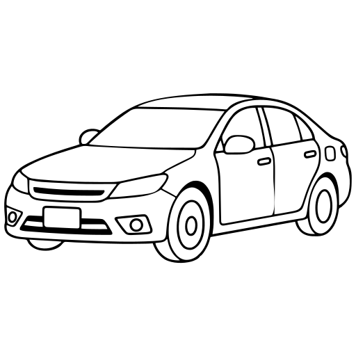 乗用車のイラスト（シンプル）