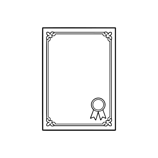 証書・賞状のイラスト（線画）