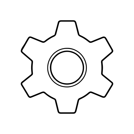 歯車の記号のイラスト（線画）
