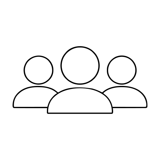 3人の人物ピクトグラムのイラスト（シンプル）