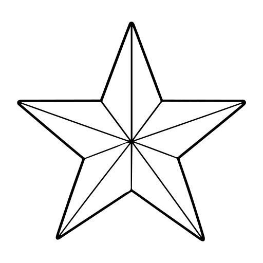 星の記号のイラスト（線画）